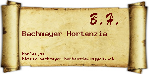 Bachmayer Hortenzia névjegykártya